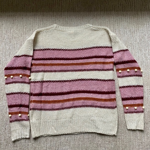 Striped Knit Sweater with Pom Pom detail - Picture 4 of 5